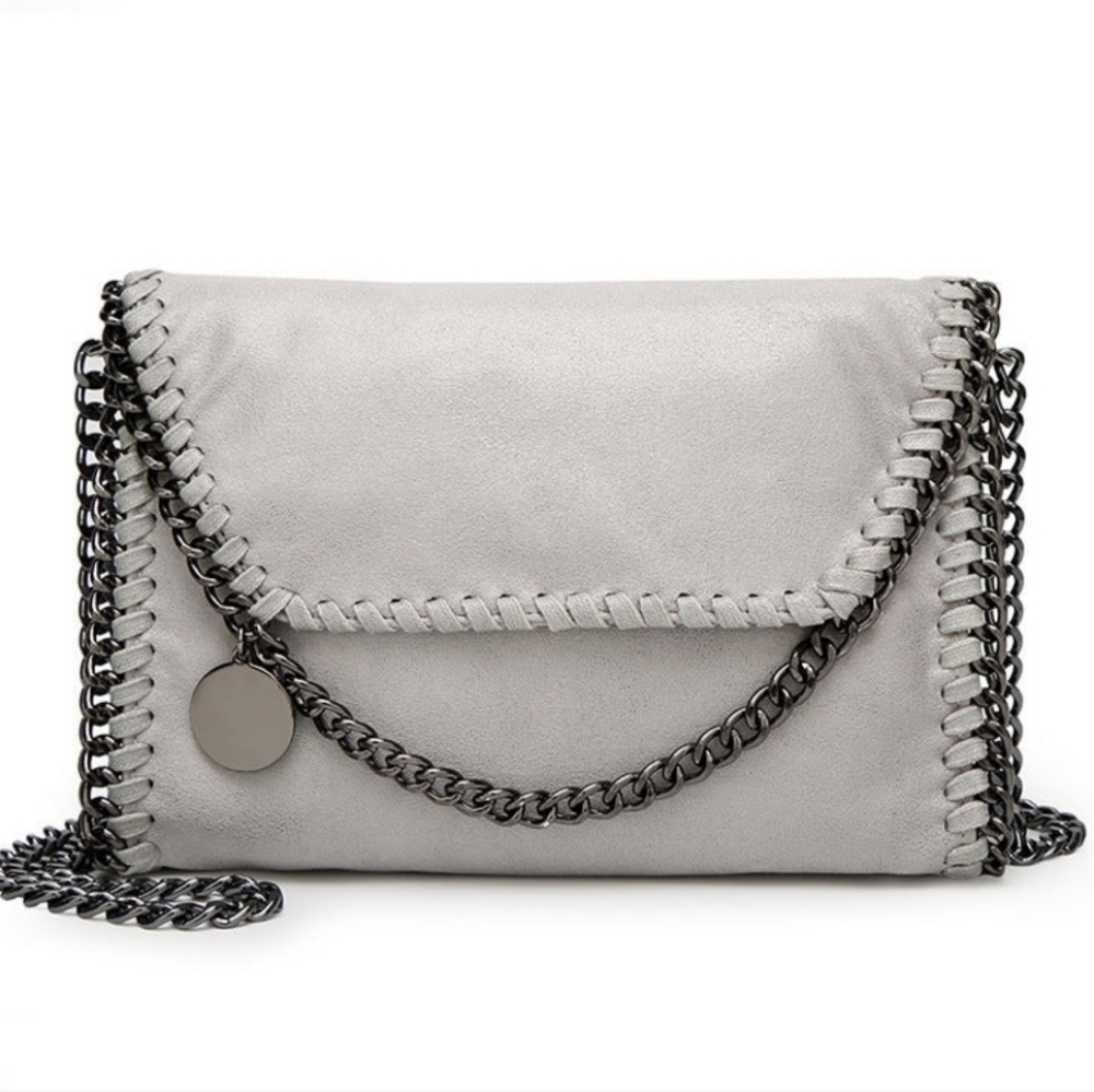 Vintage Faux Suede Crossbody Bag